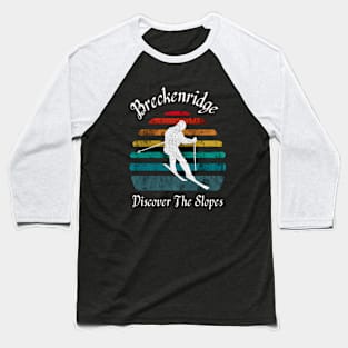 Breckenridge Snow Skiing Baseball T-Shirt